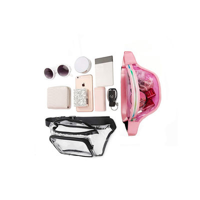 Sport Shopping PVC Transparent Waist Toiletry Bag With BS Plastic Buckle